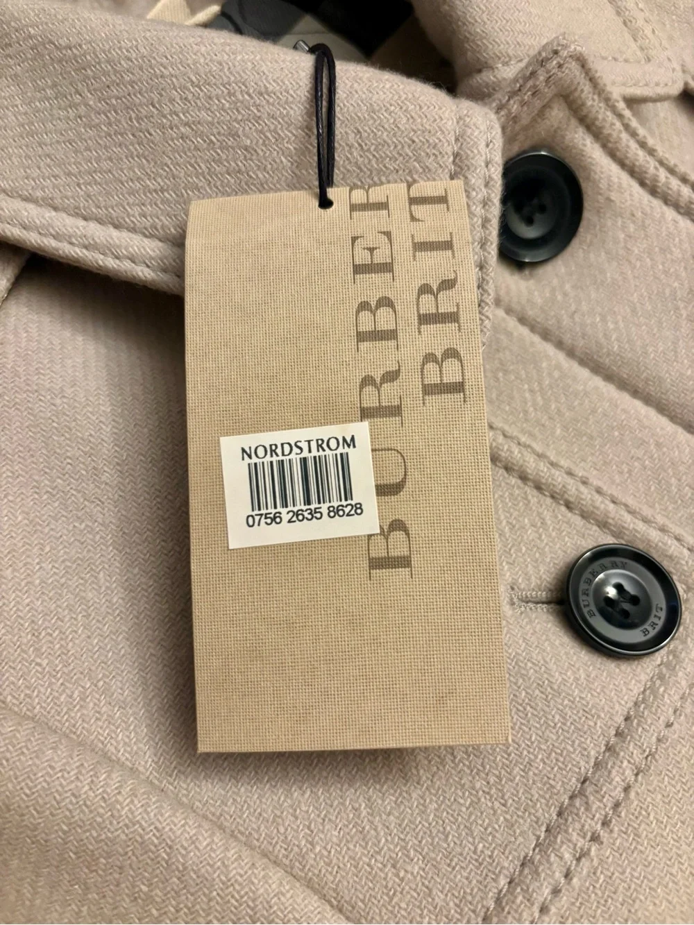 Burberry NWT Wool Blend Short Coat Detachable Quilted Liner Bag Cream UK 4 US 2